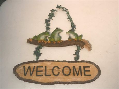 Frog Welcome Sign