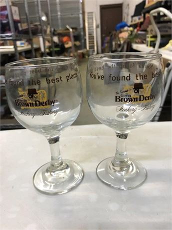 2 Brown Derby Glasses