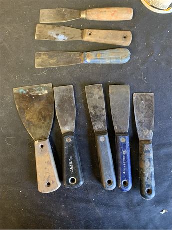 8 Piece Vintage Putty Knife Tool Lot