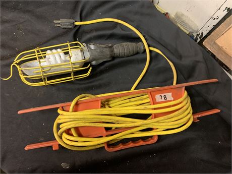 Workshop Shop Or Garage Light Or Lamp With Extension Cord And Cord Holder