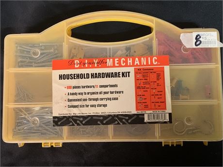 D.I.Y Mechanic Household Hardware Kit In A Plastic Carrying Case With Dividers