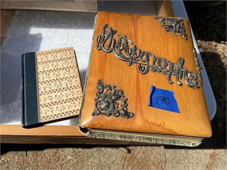 Antique Photo Album with Photos and Book, Stickler family, Great Drawings Book