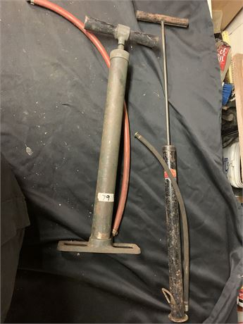 Vintage Utility Hand Tire Pumps Lot Of 2