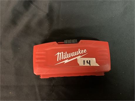 Milwaukee 14 piece drill bit set in red plastic case