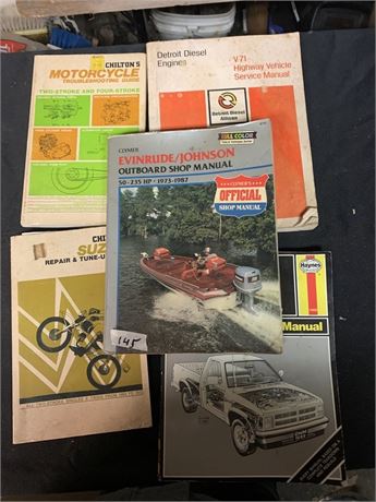 Five Vintage Repair Manuals Chiltons Haynes Clymer Detroit Diesel
