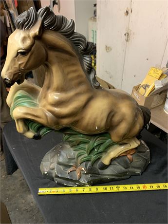 Vintage Chalkware Horse by A. Bee Syndicate  1976 24 Inch Tall