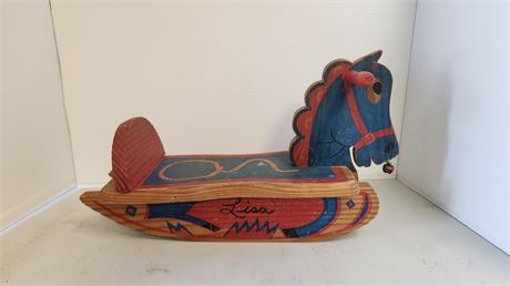 Vintage Wood Children's Rocking Horse