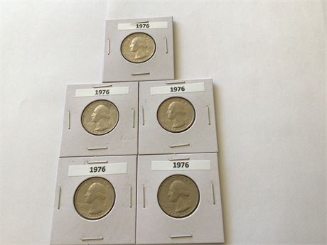 5 - 1976 Bicentennial Kennedy Quarters