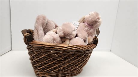 Basket & Plush Bunnies