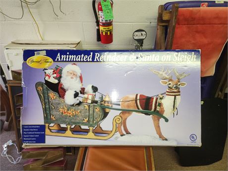 Antimated Santa on a Sleigh