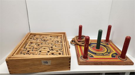 Vintage Ring Toss game & Labyrinth Game