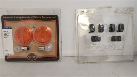 Harley Davidson Front Turn Signal Trim Ring Bullet & Car Switch Covers