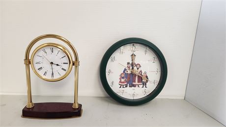 2 Clocks. Christmas Clock Tested And Works. Plays Music