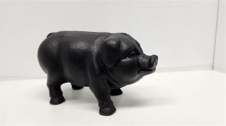 Cast Iron Piggy Bank. 9 Inches Long
