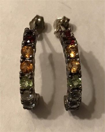 Stamped Sterling Pair of Earrings