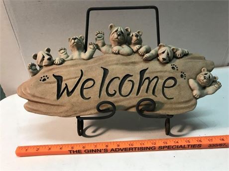 Bear Welcome Sign & Stand