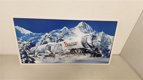 Coors Beer Train Tin Picture