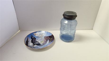 Collectable Plate & Plastic Bank