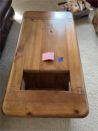 Solid Pine Coffee Table with Magazine