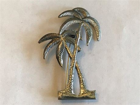 Stamped Sterling Palm Tree Pin