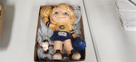 Ceramic cheerleader & Taz