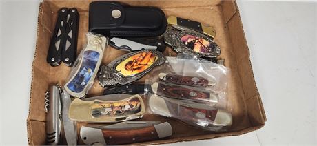 Flat of pocket knives