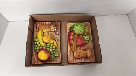 2 Chalkware Decorative Plaques