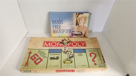 Vintage Board Game & Hands Free Magnifier