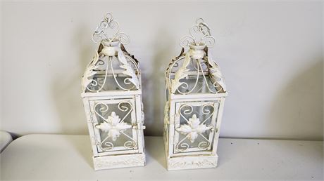 2 Metal & Glass Lanterns