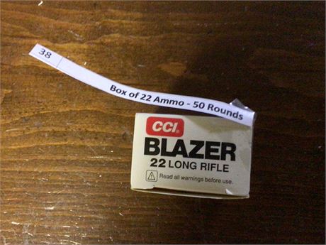 Box of 22 Ammo - 50 Rounds