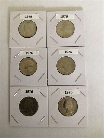 6 Bicentennial Quarters