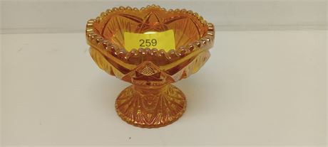 Yellow glass pedestal bowl