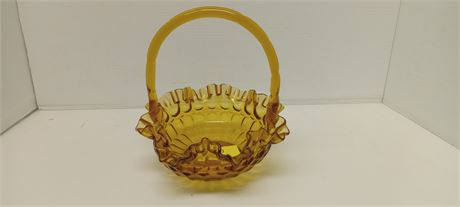 Yellow glass basket
