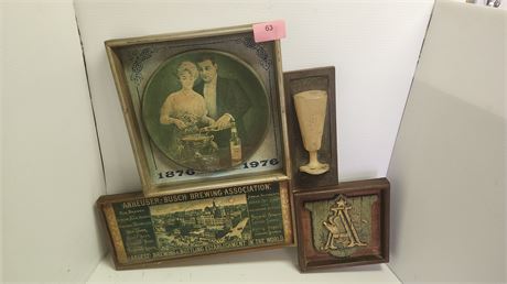 Busch Beer Advertisement Sign. has Damage To The Plastic Cup.Plastic Frame Broke