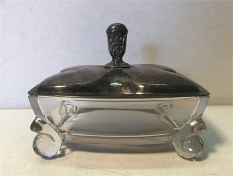 International Silver Company Lid & Glass Dish