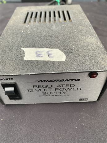 Vintage Micronta Regulated 12 Volt Power Supply Model 22-124 By Radio Shack