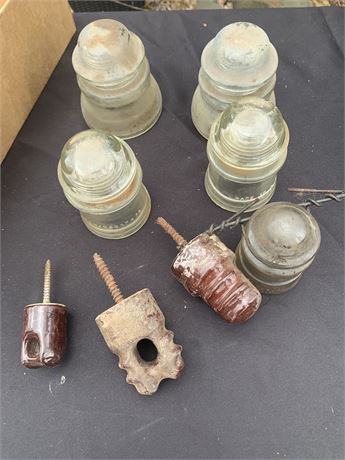 Vintage Electric Insulators Including Hemingway 25-50  Hemingway 16 And 45