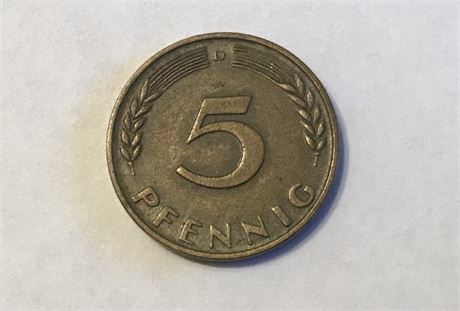 1950 Germany 5 Pfennig