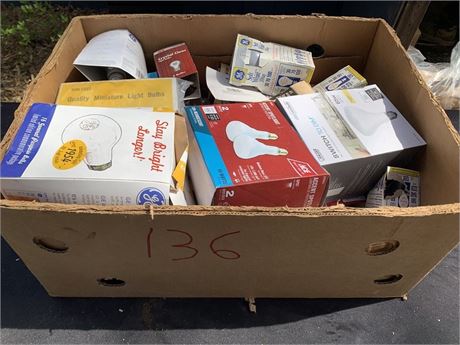 Boxed Lot Of Light Bulb Of Various Sizes And Styles
