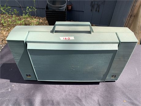 Vintage General Electric Wildcat Record Player In Retro Blue Case From 1960s