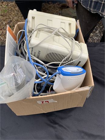Electronics Boxed Lot Including Wires Cables Speakers And More