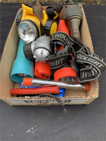 Lot Of Flashlights In Various Sizes And Types