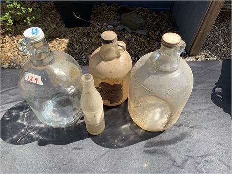Vintage Glass Bottle Lot With Nehi Soda Bottle And Keystone Gallon Jug