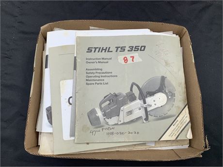 Boxed Lot With Stihl Tools Manuals And More
