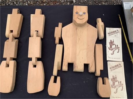 Wooden Personalities Wood Butler Figurine Or Statuary
