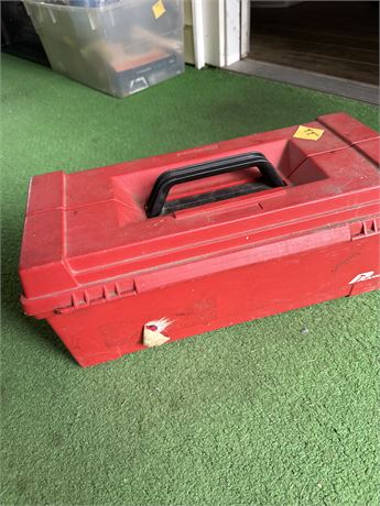 plastic toolbox with tools
