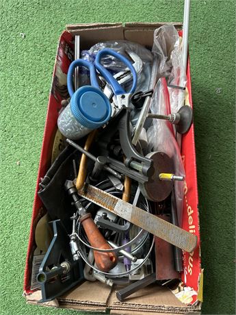 box of hardware and tools
