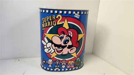 1989 Super Mario 2 Metal Trash Can