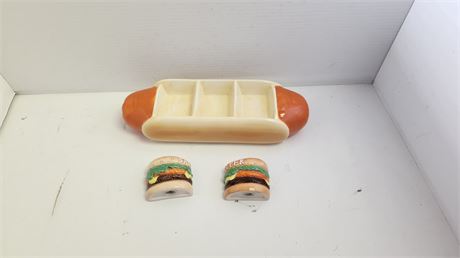 Serving Tray With Salt & Pepper Set