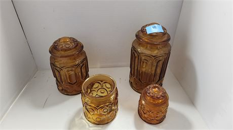 Vintage Biscuit Storage Containers. Broken Lids